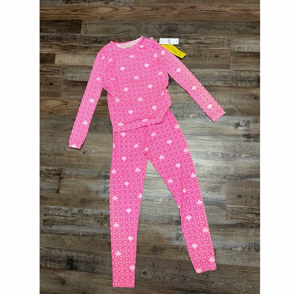 NWT NEW LILLY PULITZER Sammy Pajama Set Passion Pink Hearts 14 - Picture 3 of 7